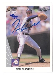 2013 Leaf Memories Auto Tom Glavine 1990 Leaf Buy Back Autographs #/47 Braves - Picture 1 of 2