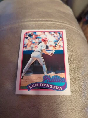 1989 Topps Traded #27T Len Dykstra Philadelphia Phillies cartão de beisebol - Imagem 1 de 2