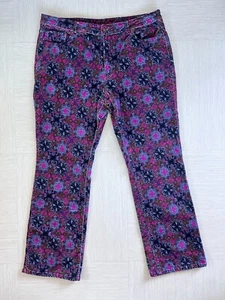 Lyric Culture Janis Joplin Print Stretch Velvet Hippie Jeans Boho DG2 Size 18 - Picture 1 of 7