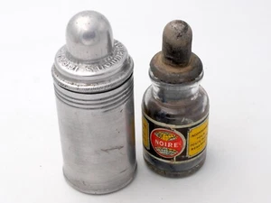 ANCIEN FLACON - BOUTEILLE D'ENCRE AVEC SON ÉTUI ALUMINIUM WATERMAN ENCRE IDEAL - Bild 1 von 9