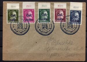 Czechoslovakia, Teplice local overprint on Germany, philatelic letter, 1945