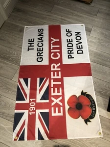 Bandera de fútbol americano Exeter City FC de 5 pies por 3 pies - Bandera de fútbol Exeter nueva The Gracians - Imagen 1 de 7