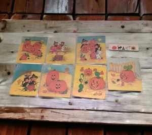 Lote de 8 piezas collage diario basura papel libro infantil vintage 1995 Halloween - Imagen 1 de 5