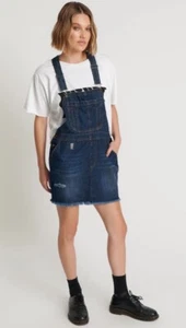 One Teaspoon X Free People Denim Mini Jumpsuit Dress In Blue Sz Small - Picture 1 of 9