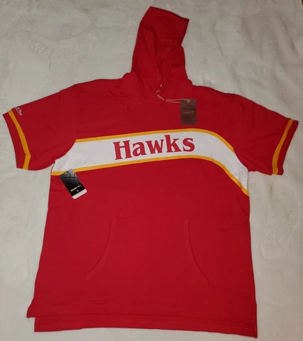 Atlanta Hawks Mitchell & Ness NBA Men's French Terry Short Sleeve Hoodie Sz 2XL Cover