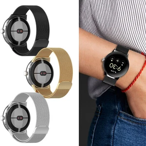 For Google Pixel Watch 2 Stainless Steel Mesh Loop Adjustable Magnetic Strap - Picture 1 of 25