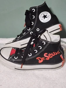 Converse Kids All Star Dr. Seuss Cat In The Hat Sneaker Shoes Junior Size 12 - Picture 1 of 3