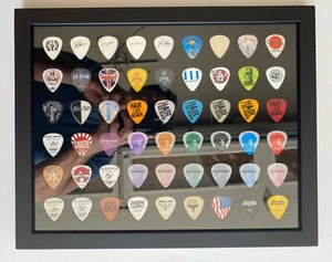 11" x 14" Black Guitar Pick Display Horizontal Holds 54 Picks- FRAME INCLUDED - Picture 1 of 7
