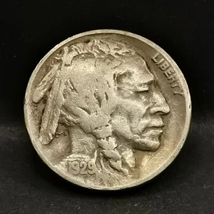 5 CENTS BUFFALO NICKEL 1929 USA ( BISON & TETE D'INDIEN ) - Picture 1 of 3
