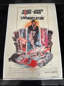" VIVI E LASCIA MORIRE " - Orig. Poster film 1973 LINEN LINED OS 27x40 - JAMES BOND - Foto 1 di 7