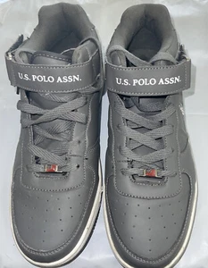 Vtg US Polo Assn Mens Size 10.5 21746604-G Grey Hi Top Lace Up Hipster Shoes - Picture 1 of 11