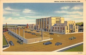 # K041 OMAHA, NE. POSTCARD, OMAHA RAILROAD STATION - Picture 1 of 2