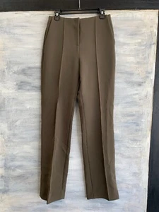 NEW! DIANE VON FURSTENBERG 10960DVF Pleat Front Pants, 8-10 Olive - $398 - Picture 1 of 11