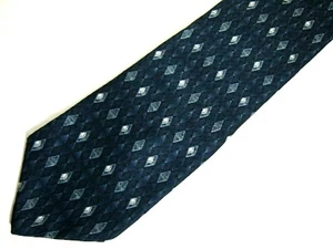 Croft & Barrow Mens Necktie Tie Grey Navy Blue Geometric 57" Career - Picture 1 of 4