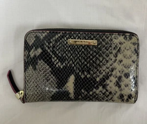 Stella And Dot Zipper Wallet Animal Print Gold Pink Call Me Clutch - Picture 1 of 5