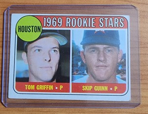 1969 Topps Astros Rookies - Tom Griffin/Skip Guinn RC Houston Astros #614 EX