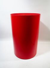 1970s Midcentury KARTELL Red Cylinder Waste Trash Can Gino Colombini Planter