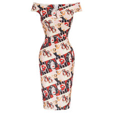 Vintage 50's Rockabilly Monroe Style Pin Up Girl Pencil Wiggle Bodycon Dress