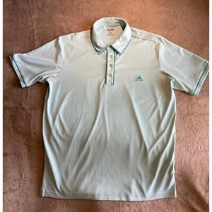 Camisa Polo de Golf Adidas Entrenamiento Atlético Manga Corta Azul Aqua Mediana - Imagen 1 de 5