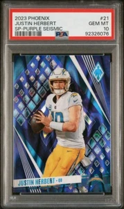 ⚡️ Justin Herbert 2023 Phoenix Purple Seismic SP /125 PSA 10 LOW POP ⚡️ - Picture 1 of 3