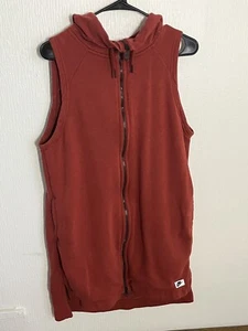 Nike Sleeveless Hoodie Men’s Large Red Hooded Sweatshirt L Full Zip Cutoff - Picture 1 of 8