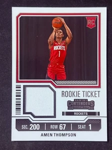Parche de boleto de novato Panini Contenders Amen Thompson 2023-24 muestras Rockets - Imagen 1 de 2