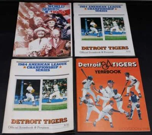 (4) 1984 Detroit Tigers ALCS/World Series Yearbook/Program Lot ZJ16897 - Picture 1 of 5