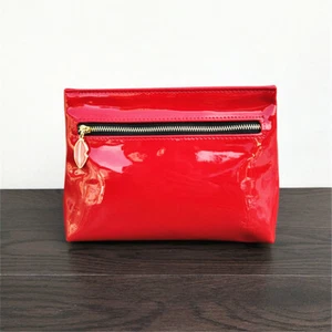 1x YSL Beauty Red Faux Patent Leather Makeup Cosmetics Bag Travel Toiletry Pouch - Picture 1 of 8