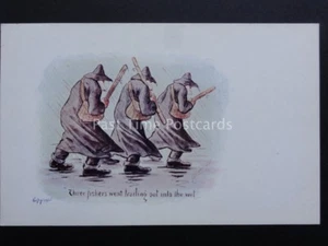 Cynicus: Political Theme THREE FISHERS WENT TRAILING..c1902 UB - Old Postcard - Picture 1 of 2