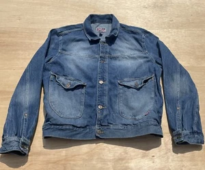 PSYCHO BUNNY Parvin Denim Jacket Pocket Classic Button Down Men's Blue SIZE XL - Picture 1 of 5