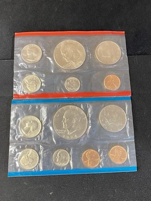 US Mint 1974 Uncirculated Coin Set Denver & Philadelphia No OGP Free Shipping - Image 1 of 2