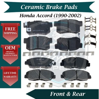 Nuevo kit de pastillas de freno delanteras y traseras de cerámica OE para Honda Accord 1990-2002 9 años de garantía Foto 1 de 4