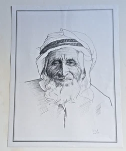 Print of pencil portrait sketch of unknown man 21 x 16 ins - Picture 1 of 7
