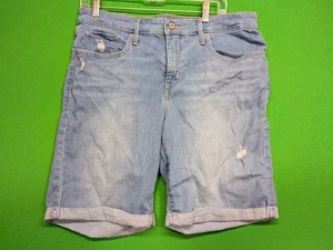 Levi's Classic Bermuda Shorts Damen 18W hellblau Bündchen dehnbar Übergröße - Bild 1 von 15