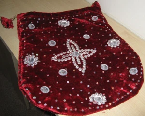 MAROON EMBELLISHED/EMBROIDERED LARGE LUXURY BAG ASIAN WEDDING ACCESSORY - Picture 1 of 12