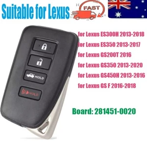 Complete Remote Smart Key Suitable for Lexus ES300H GS200T GS350 GS450H GS F 4B - Picture 1 of 3