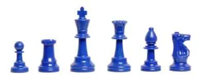 Regulation Colored Plastic Chessmen - Royal Blue - Picture 1 of 3