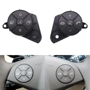 2x Black Steering Wheel Button Cover For Benz W164 ML GL W251 R Class - Imagen 1 de 4