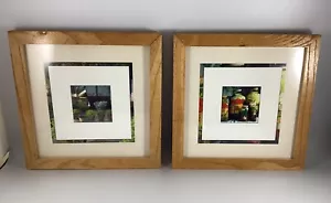 Set of 2 Vintage Pier One Imports Kitchen Garden Series 20.3x20.3” Framed Prints - Picture 1 of 7