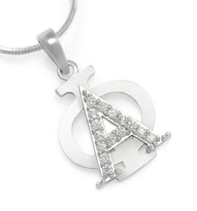 Lavaliere insignia de hermandad Alpha Phi con circonios cúbicos / joyas de hermandad / regalos de hermandad - Imagen 1 de 3
