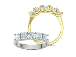 2CTW 5 Lab Grown Diamond Wedding Band, Diamond Wedding Ring for Her - Picture 1 of 10