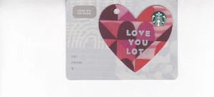 Starbucks Card "Mini Valentine's 2019 Love You Lots " PIN COVER INTACT - Picture 1 of 1