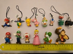 14 SUPER MARIO YOSHI LUIGI DANGLER KEYCHAIN FIG + NINTENDO BULLET BILL PROMO NEW - Picture 1 of 5