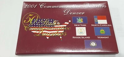 2001-D Commemorative Quarters 5 Coin Set 50 States Program-BU in Plastic Case - Image 1 of 3