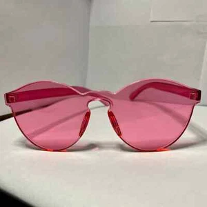 Pink One Piece Rimless ZeroUV Barbiecore Sunglasses NWOT - Picture 1 of 5