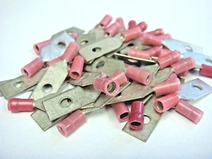 (50) 19095-0022 #8 RED TERMINAL LUG RECTANGLE  22-18 AWG (NAVY 1-2)  - Imagen 1 de 3