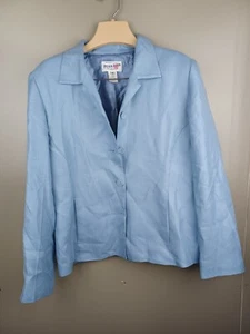 Pendleton Petites Womens Blazer Blue Size 12 Silk Wool Blend Has Spots - Picture 1 of 8