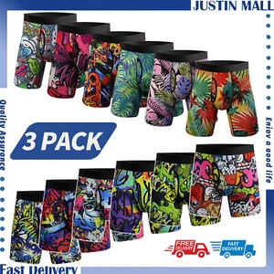 3-6 Pack Mens Boxer Briefs Comfort Underwear Trunks Underpants Stretchy Knickers - Picture 1 of 42