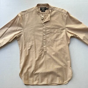 Camisa De Colección RRL Doble RL Ralph Lauren Para Hombres S Banda Cuello 1/2 Botones Bronceado Cuadros - Imagen 1 de 10