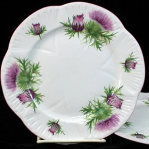 Shelley Thistle Pink Group of 2 Salad Plates Dainty Shape 13820 - Picture 1 of 4